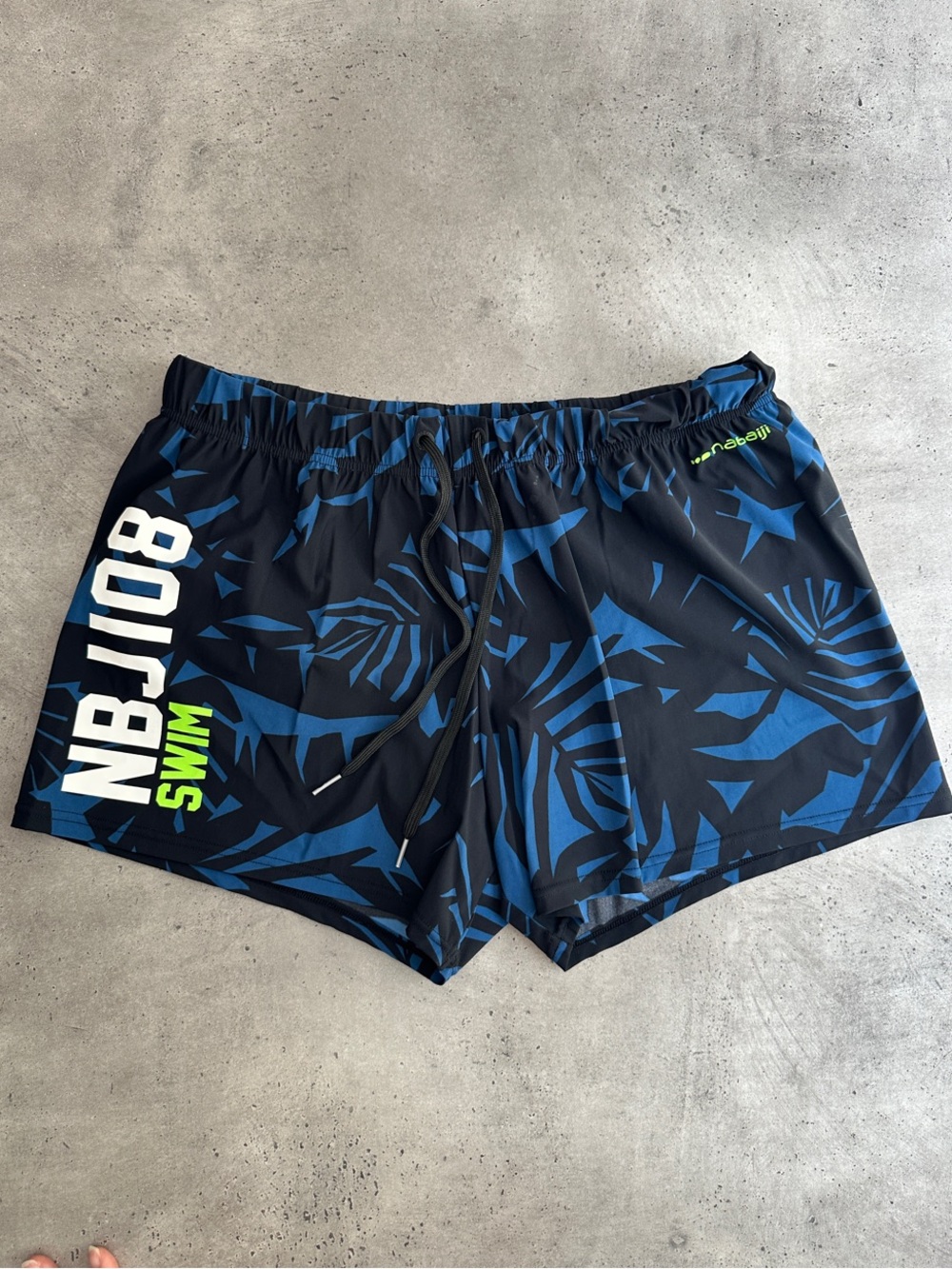 Decathlon Women's Navy Blue Athletic Swim Shorts with Graphic Print